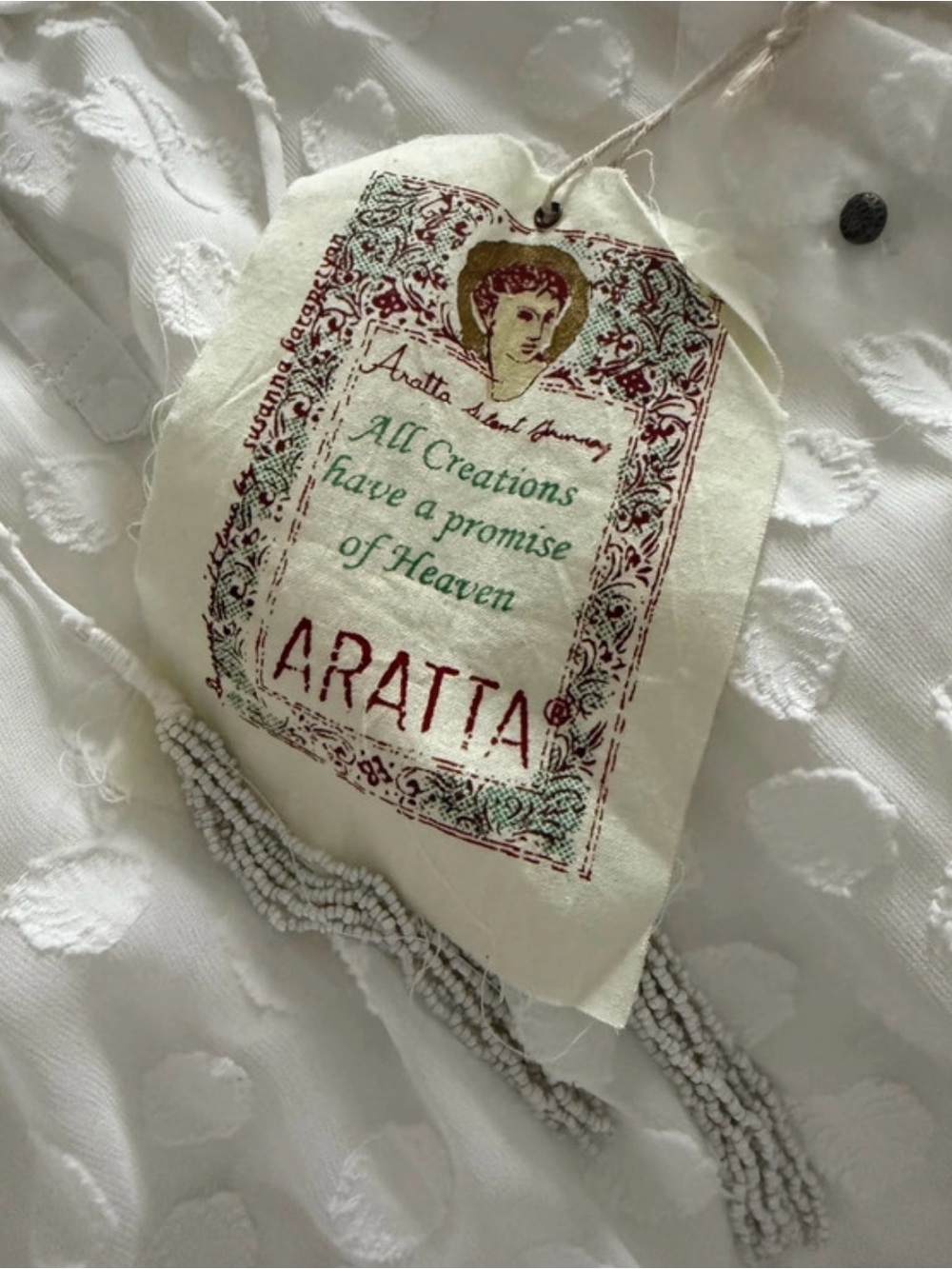 Aratta White Swiss Dot Ruffle Neck Blouse Beautiful flowy top